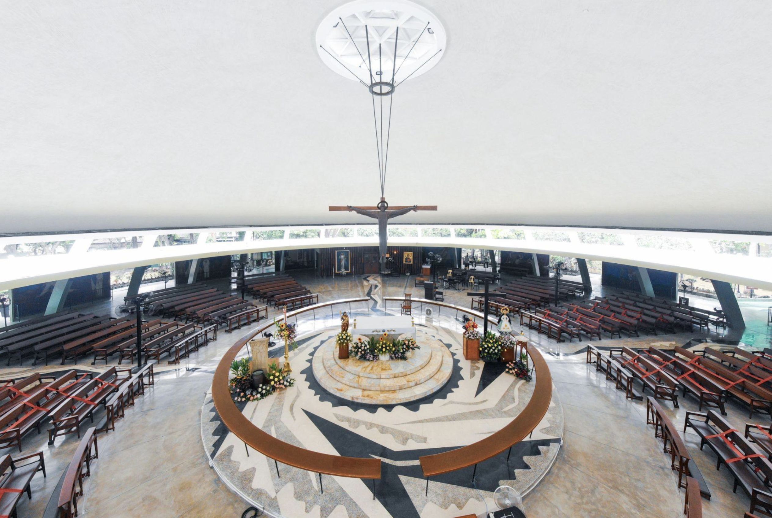 Circular interior of the church
